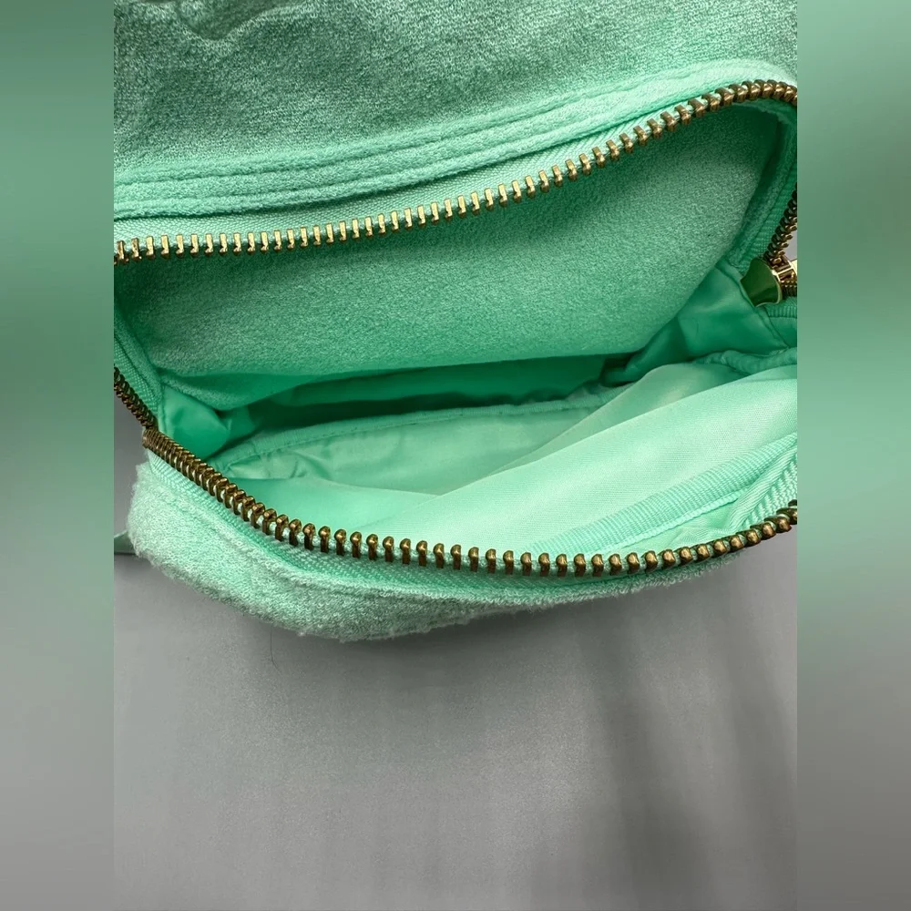 Stoney Clover Lane Terry Cloth Embossed Backpack Light Green Mint